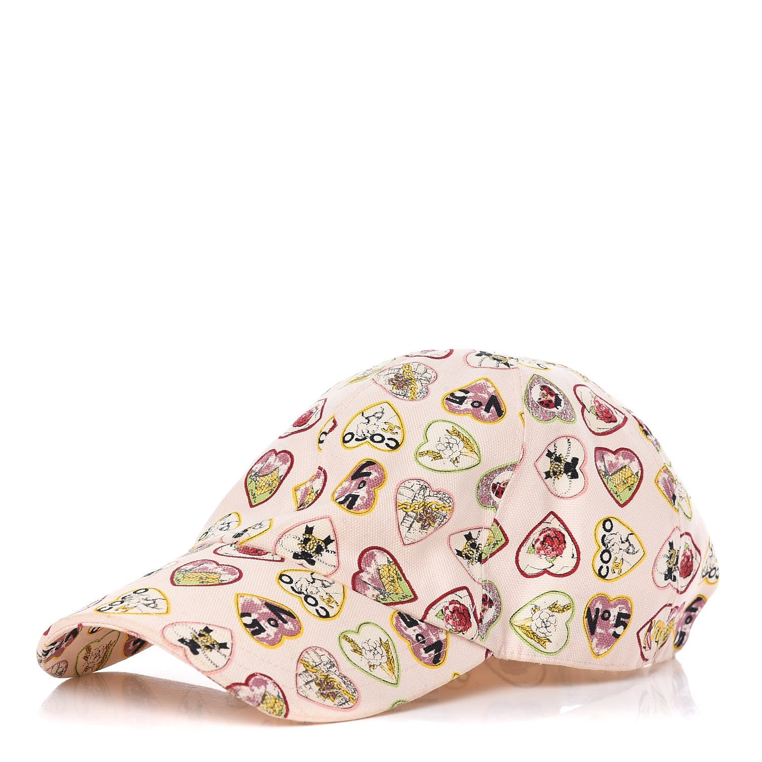 Chanel Canvas Coco Hearts Cap Hat M Pink 1 of 7