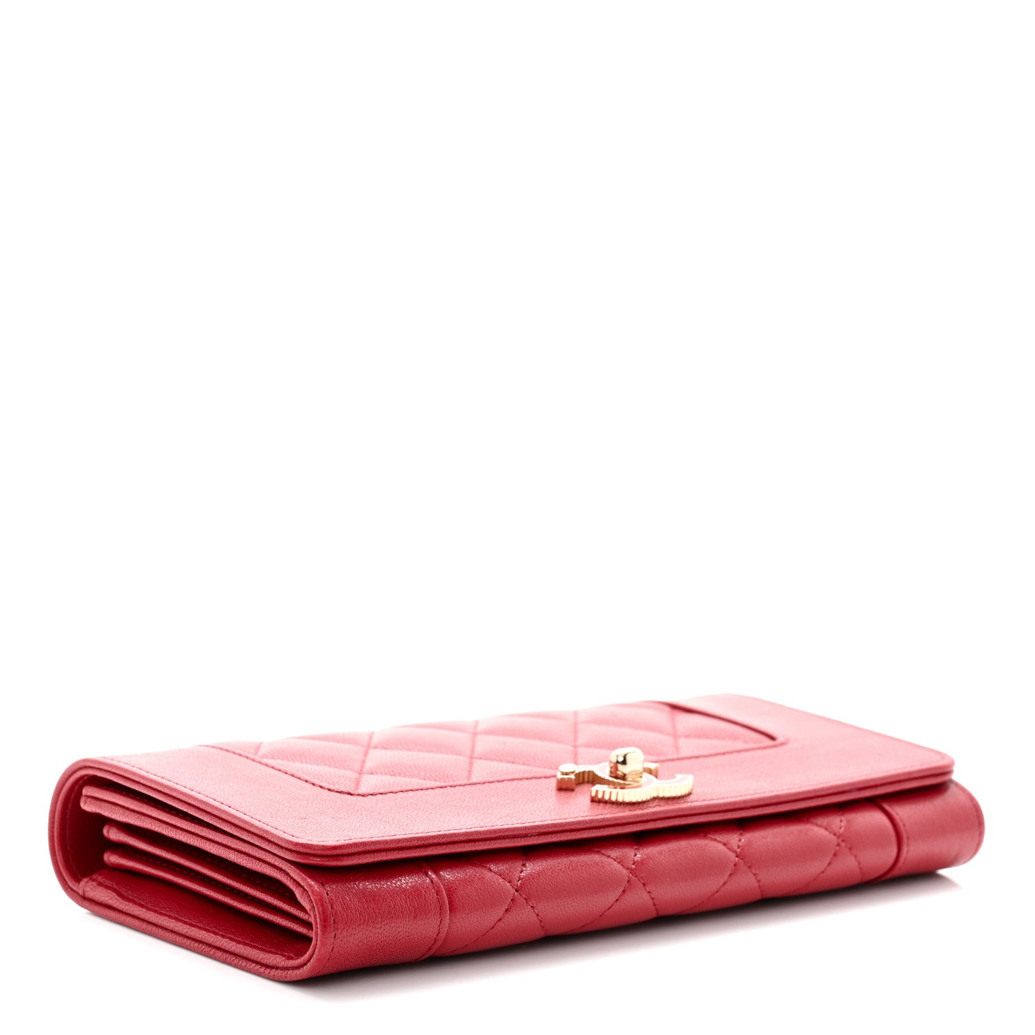 Chanel Sheepskin Quilted Mademoiselle Vintage Flap Wallet Red 5 of 9