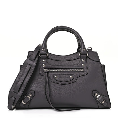Balenciaga Grained Calfskin Neo Classic Silver Hardware S City Dark Grey 1 of 9
