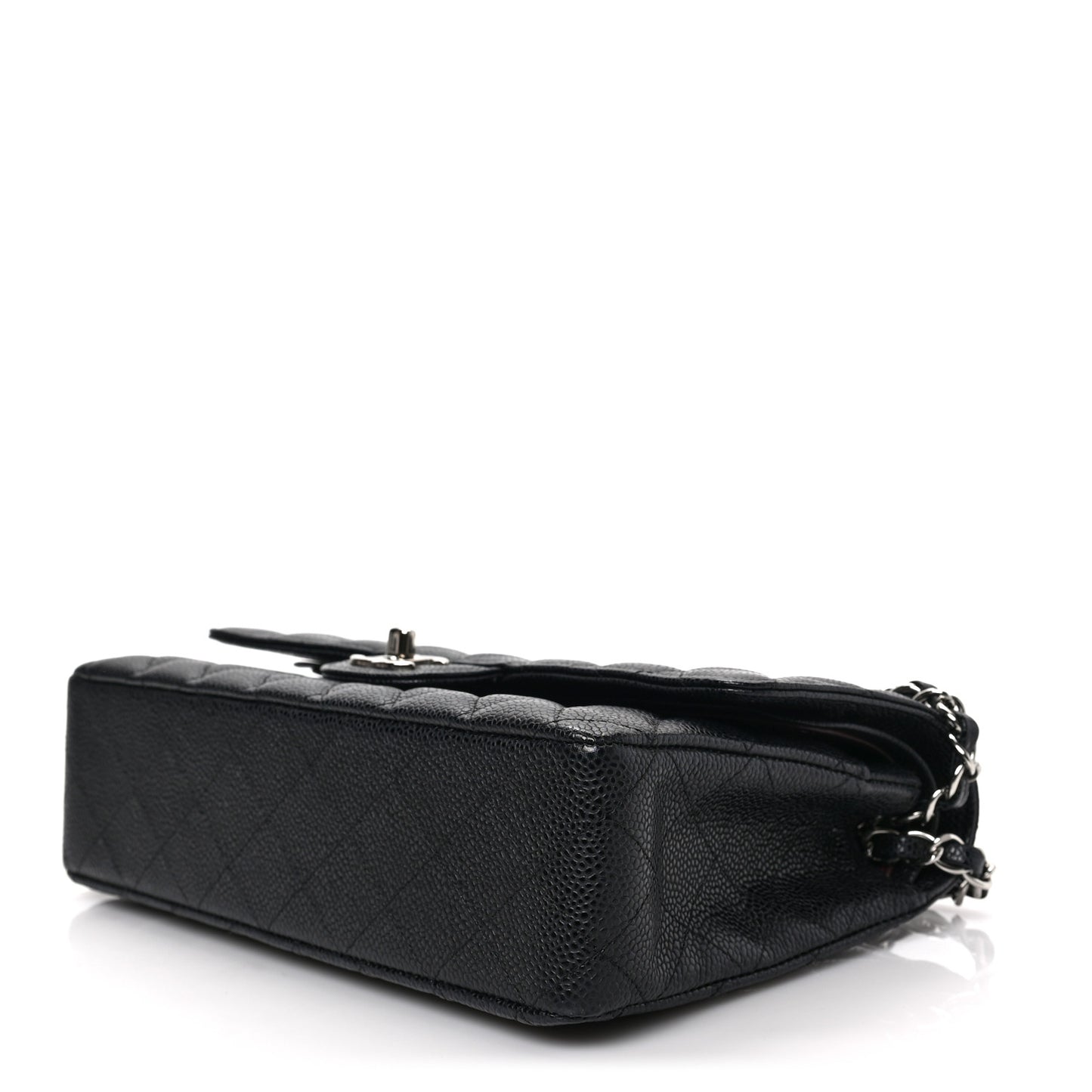 Caviar Quilted Medium Double Flap Black