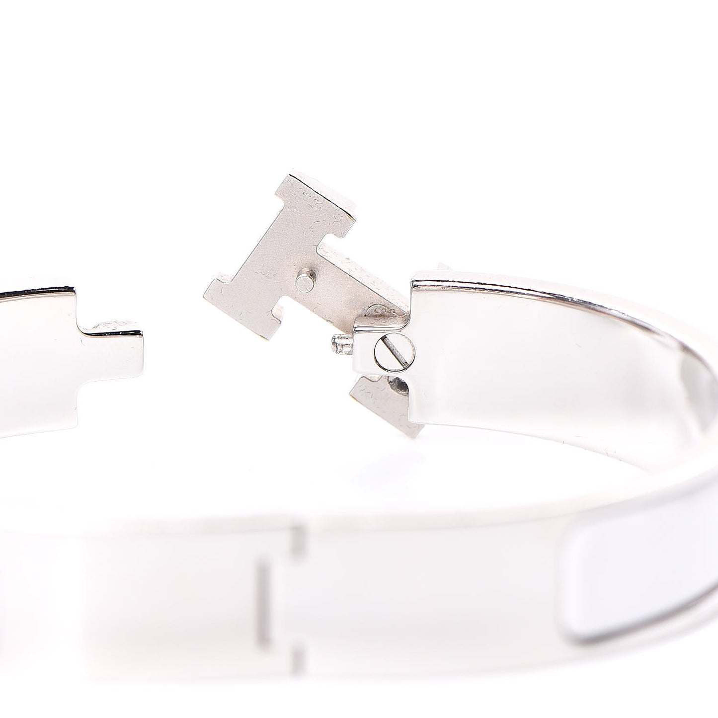 Enamel Narrow Clic Clac H Bracelet PM White