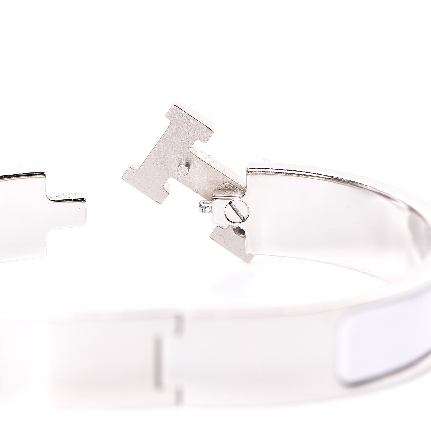 Hermes Enamel Narrow Clic Clac H Bracelet PM White 5 of 5