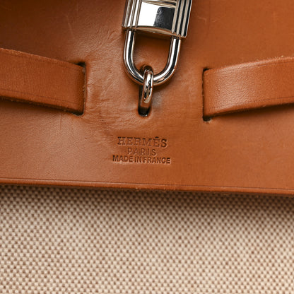Hermes Toile Vache Calfskin Herbag 30 PM Backpack Natural 6 of 10