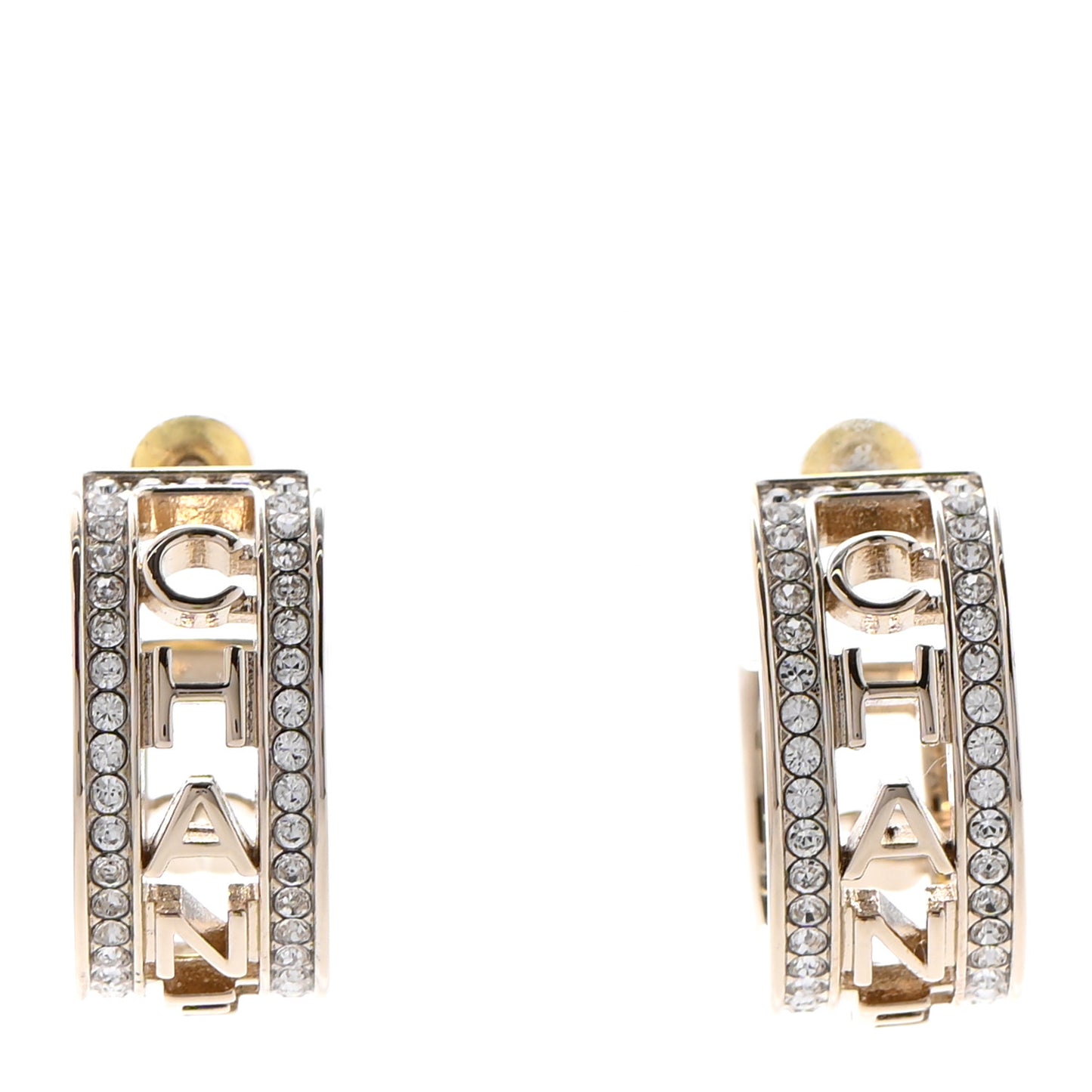 Metal Crystal Bow-tiful CC Hoop Earrings Gold
