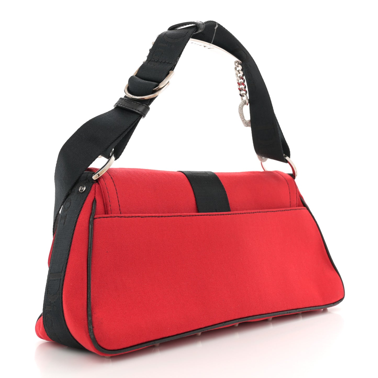 Silk Jersey Crystal Hardcore Clutch Red