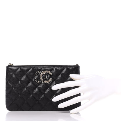 Chanel Caviar Quilted Small French New Wave CC Pouch Black 3 of 11
