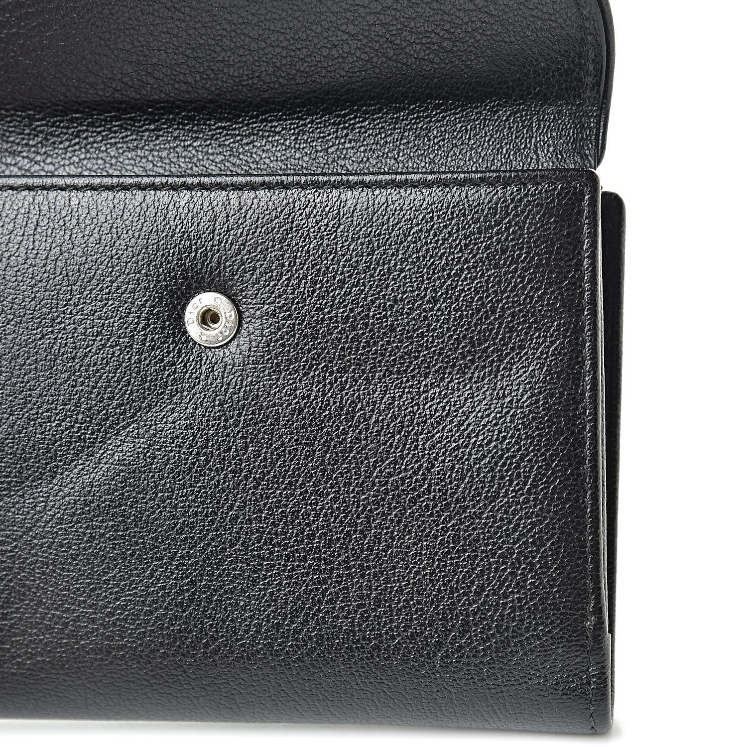 Christian Dior Goatskin Saddle Compact Wallet Black 10 of 11