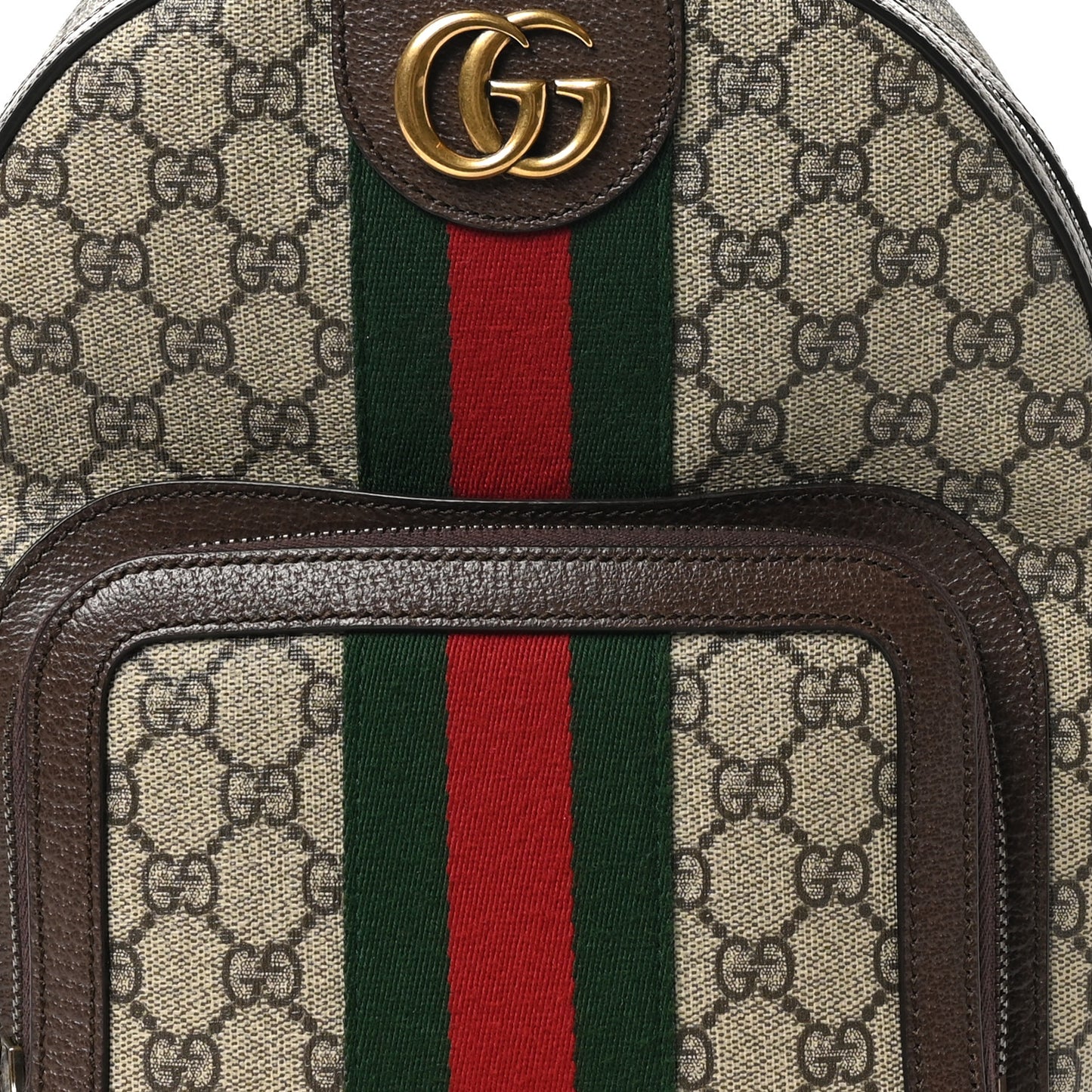 GG Supreme Monogram Calfskin Web Small Ophidia Day BackpacK Beige Ebony New Acero