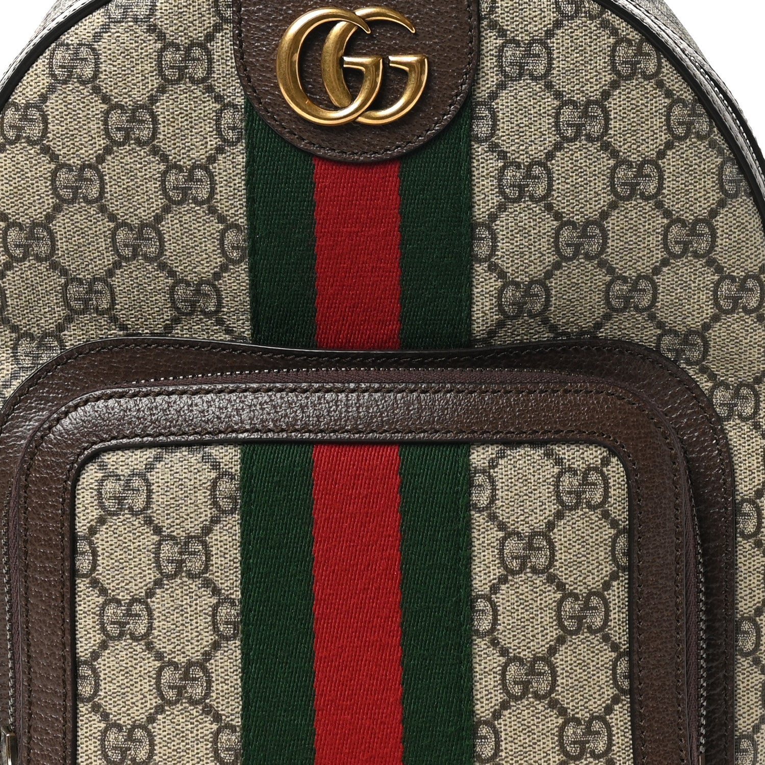 Gucci GG Supreme Monogram Calfskin Web Small Ophidia Day BackpacK Beige Ebony New Acero 8 of 10