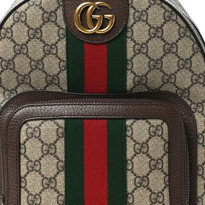 Gucci GG Supreme Monogram Calfskin Web Small Ophidia Day BackpacK Beige Ebony New Acero 8 of 10