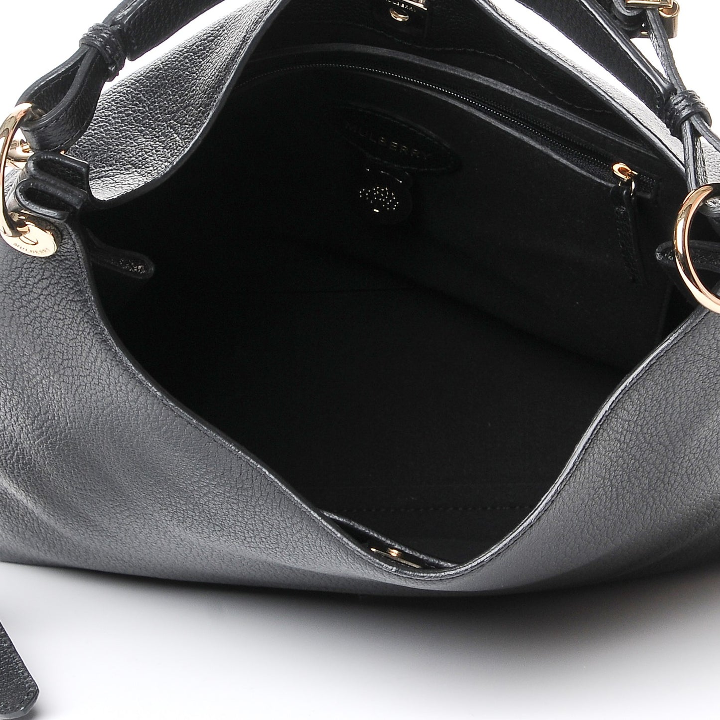 Goat Printed Calfskin Small Freya Hobo Black