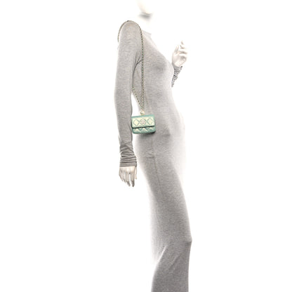 Chanel Iridescent Caviar Quilted Pearl On Top Coin Purse With Chain Light Green 2 of 12