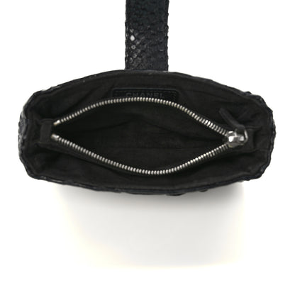 Chanel Snakeskin Quilted Mini Phone Holder Clutch Black 5 of 8