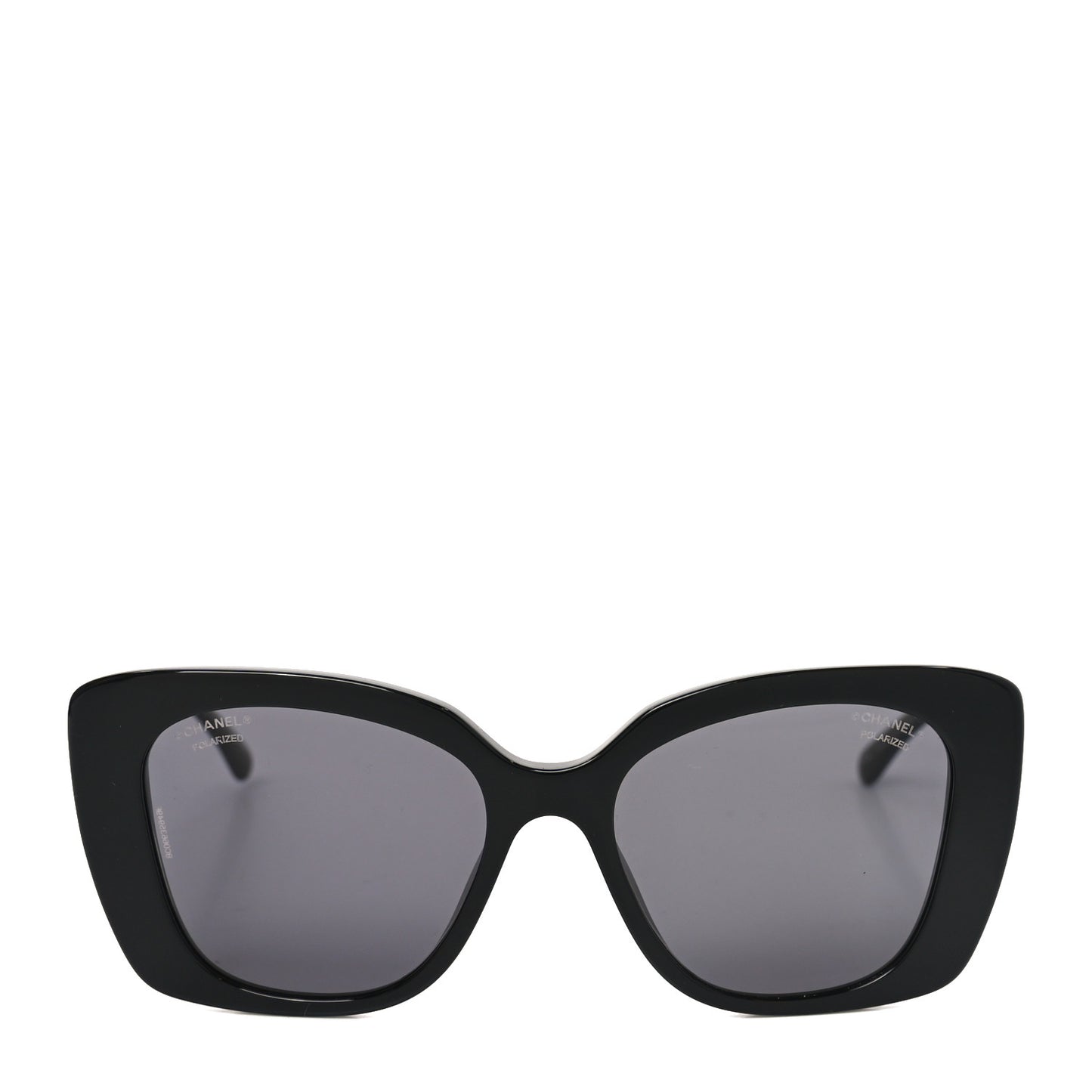 Acetate Strass Polarized Square Sunglasses 5422-B Black Black