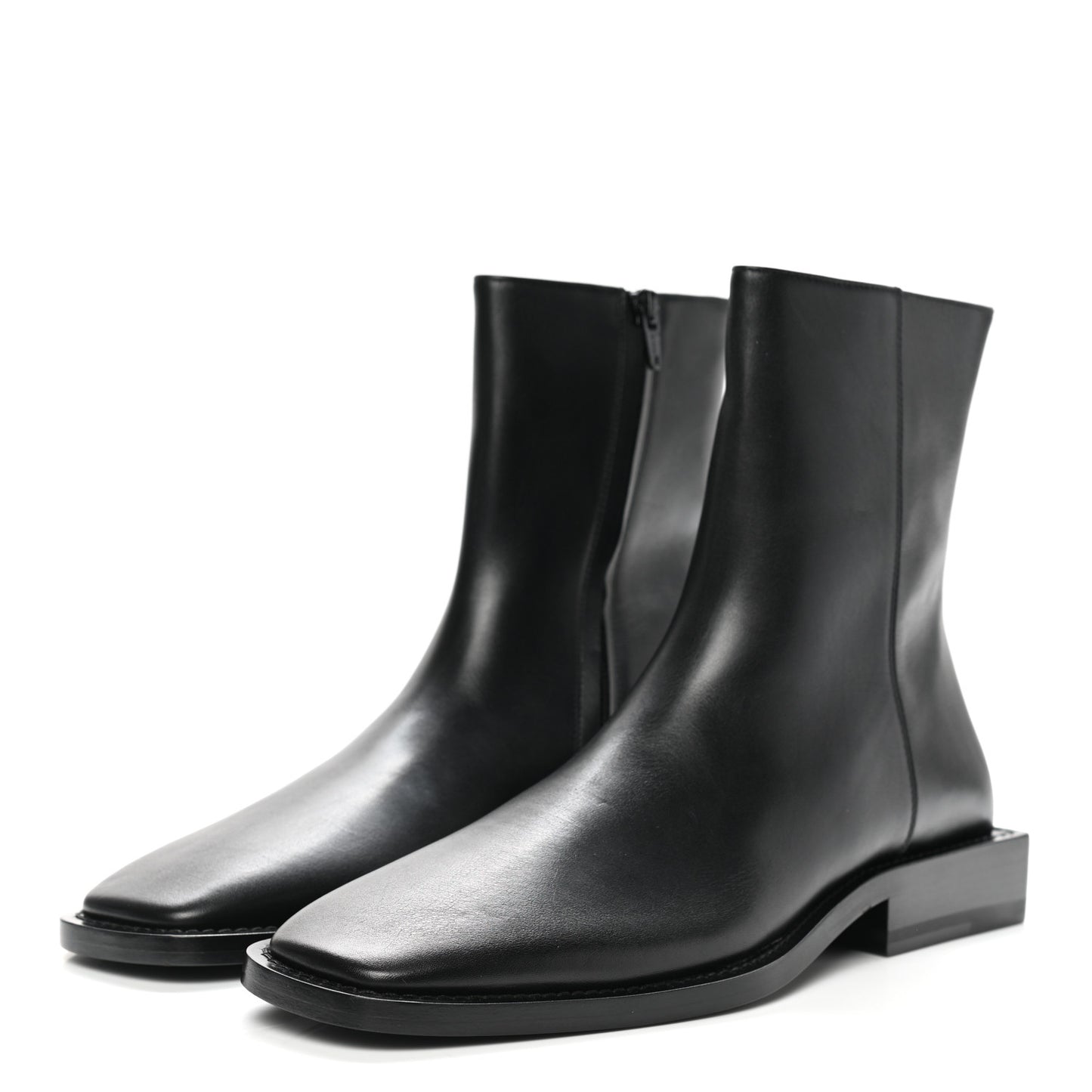 Calfskin Mens Soft Rim Ankle Booties 40 Black
