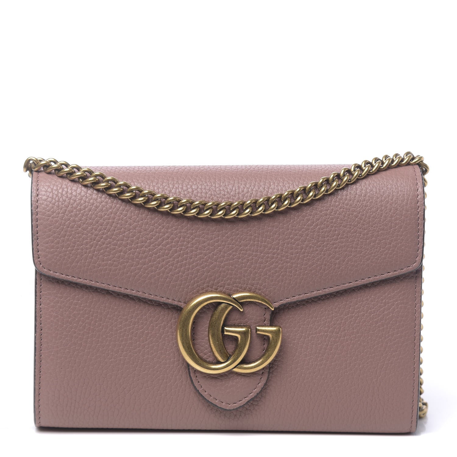 Gucci Cellarius Calfskin GG Marmont Chain Wallet Rosy Phard 1 of 11