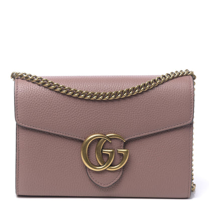 Gucci Cellarius Calfskin GG Marmont Chain Wallet Rosy Phard 1 of 11