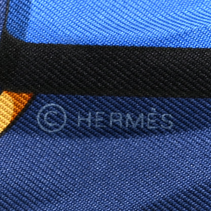 Hermes Silk Grand Tralala Twilly Marron Glace Marine Gold 4 of 4