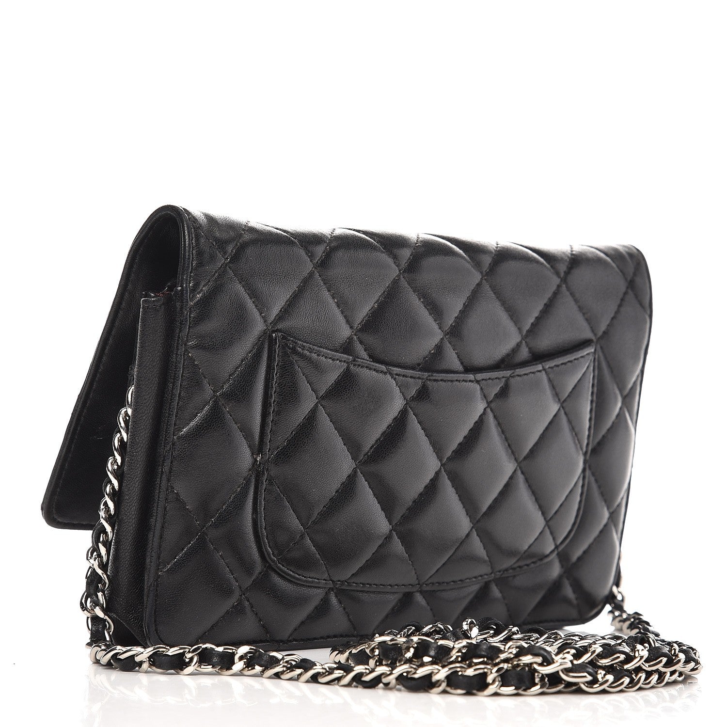 Chanel Lambskin Quilted Wallet On Chain WOC Black 3 of 10
