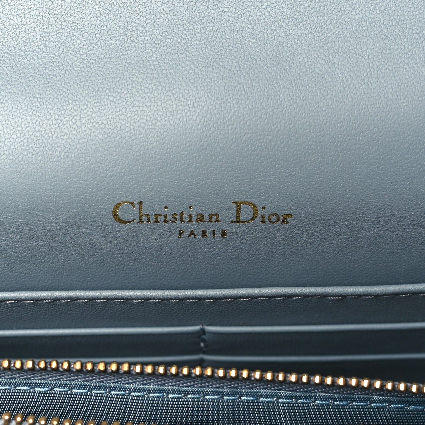 Lambskin Cannage Lady Dior Chain Pouch Cloud Blue