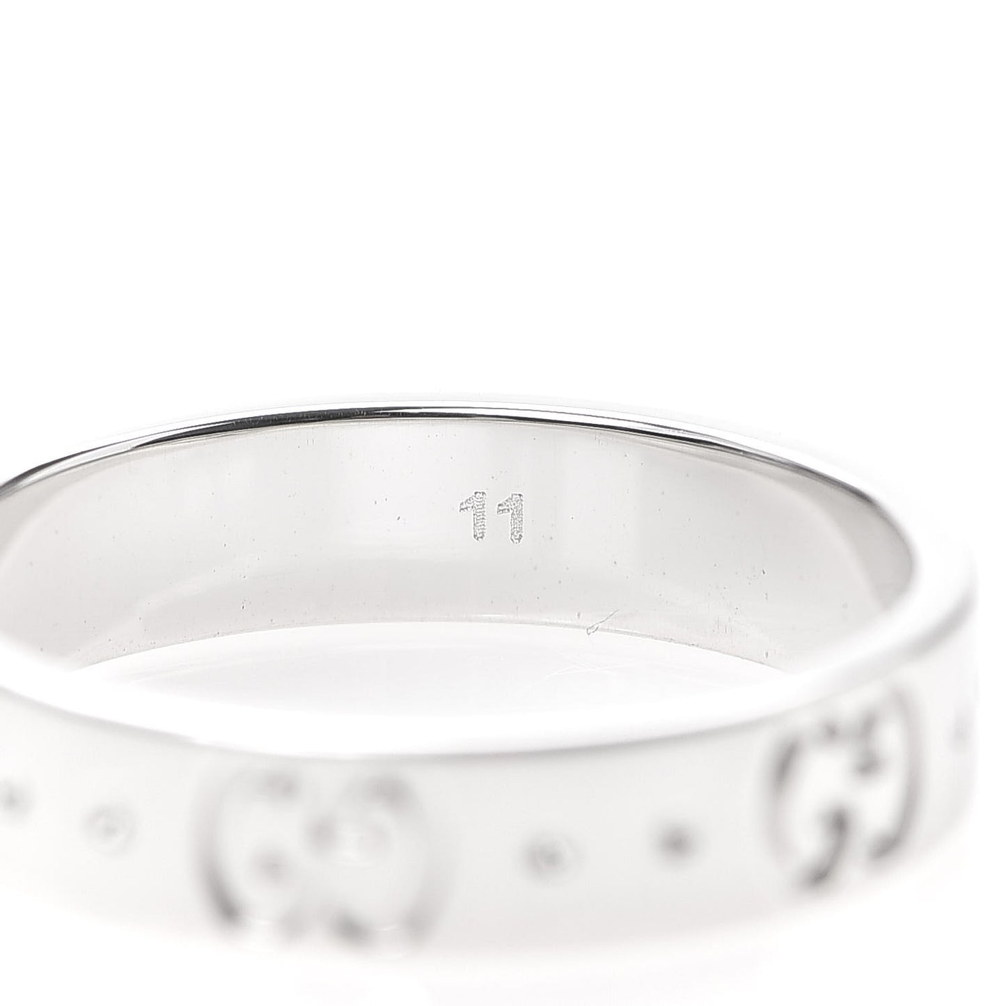 18K White Gold 4mm Icon Thin Band Ring 51 5.75