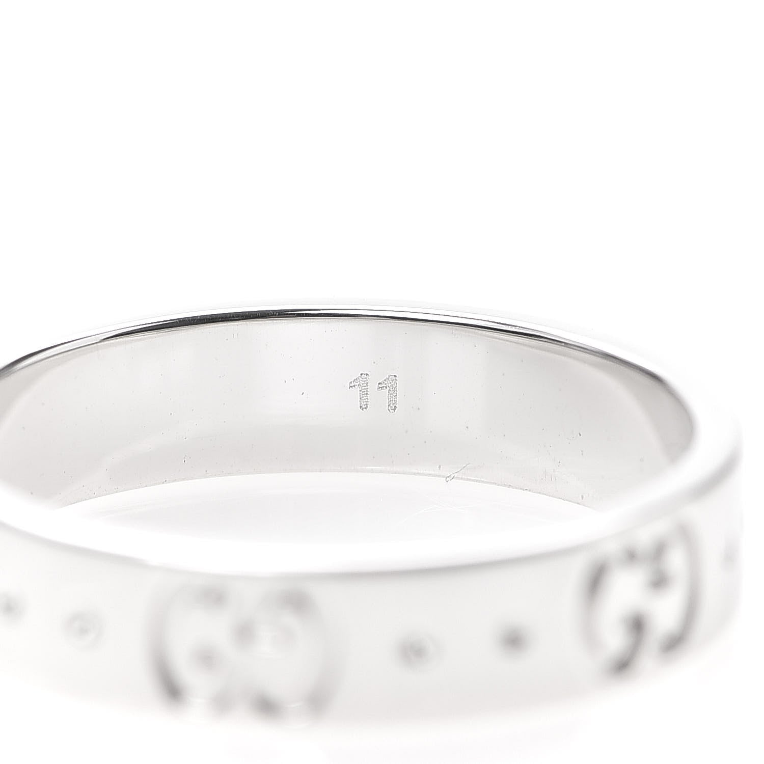 Gucci 18K White Gold 4mm Icon Thin Band Ring 51 5.75 5 of 5