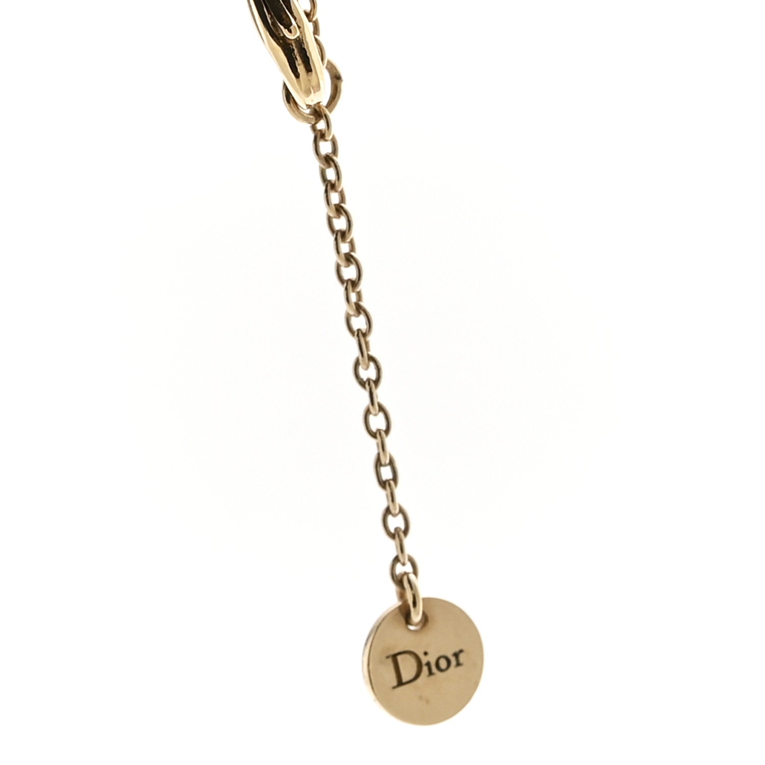 Christian Dior Crystal Pearl CD Shiny-D Tribal Long Necklace Gold 6 of 7