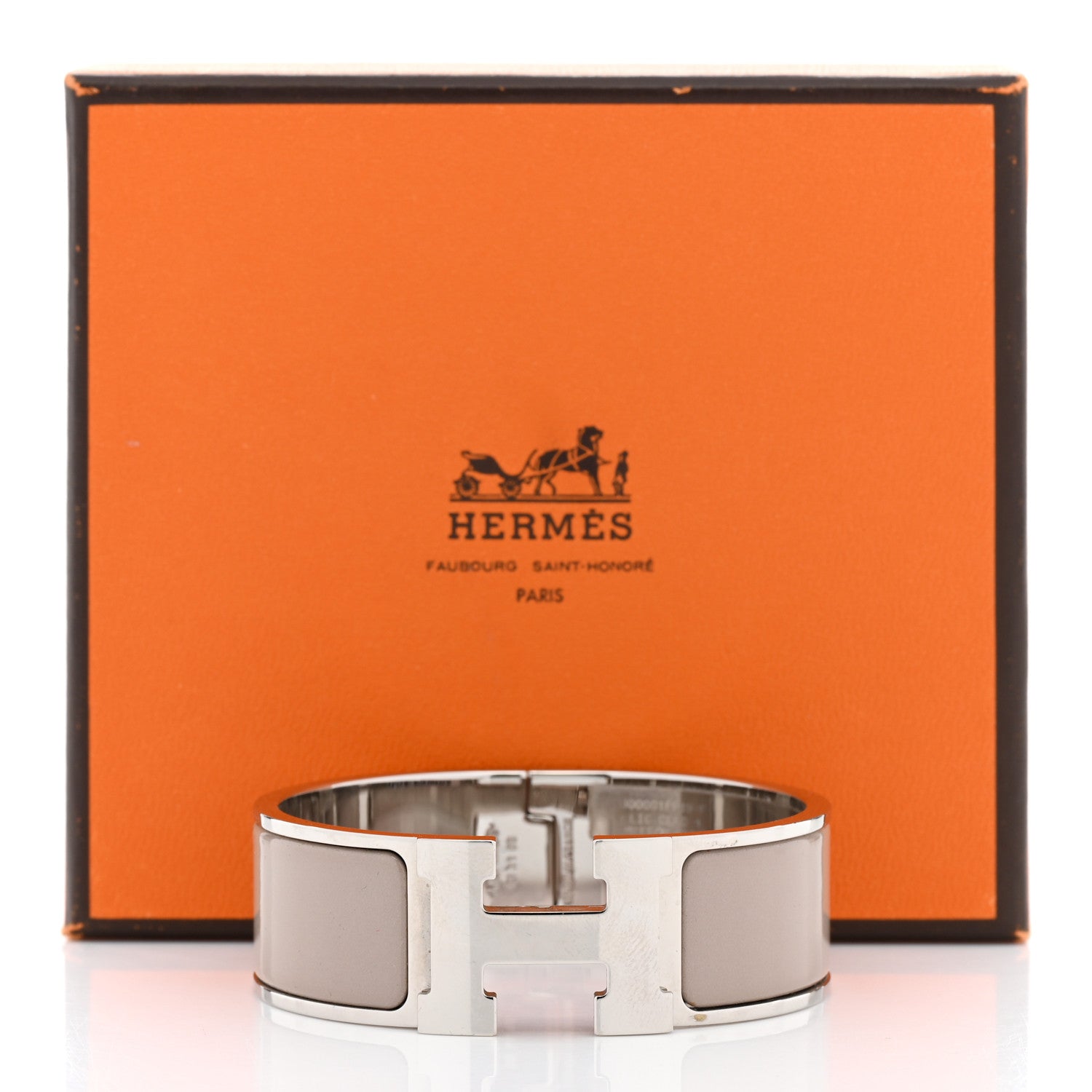 Hermes Enamel Wide Clic Clac H Bracelet PM Beige Rose 7 of 7