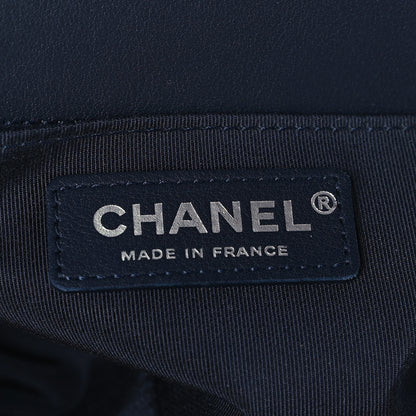 Chanel Lambskin Chevron Medium Boy Flap Dark Navy Blue 7 of 10