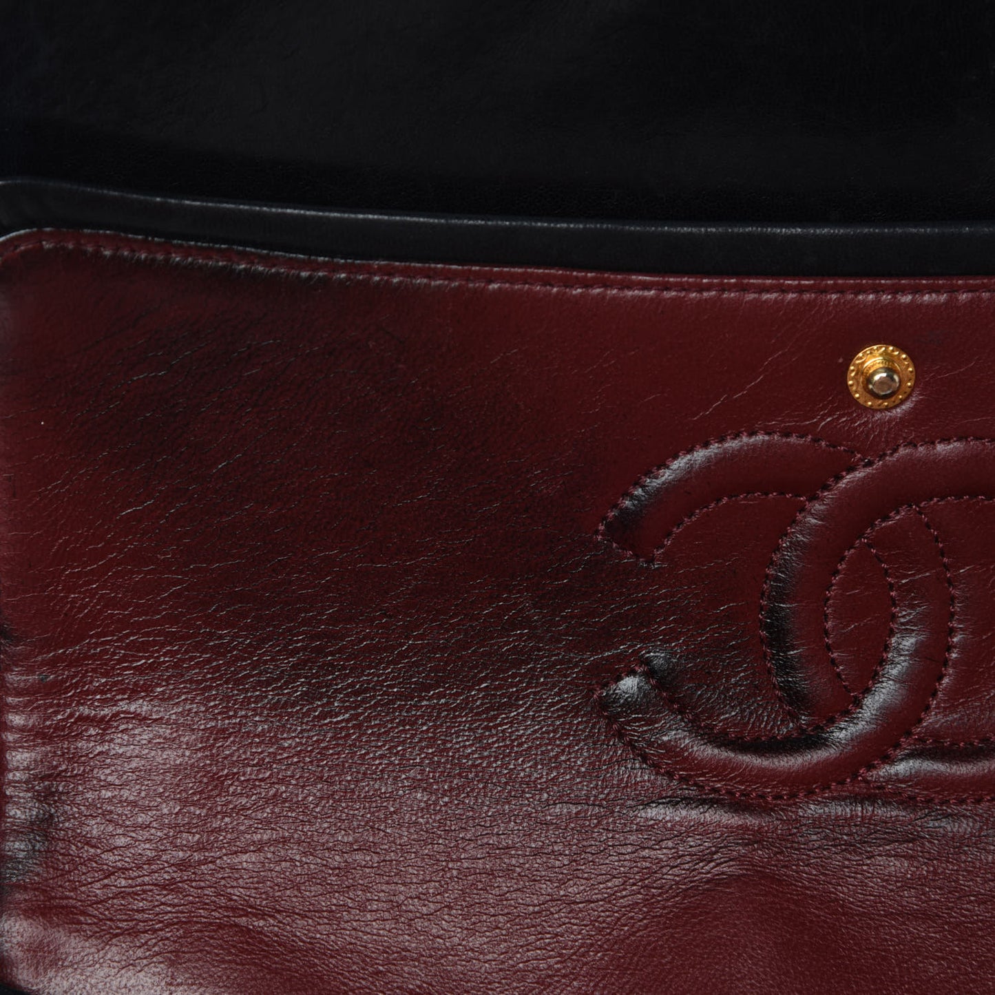 Lambskin Quilted Medium Double Flap Black
