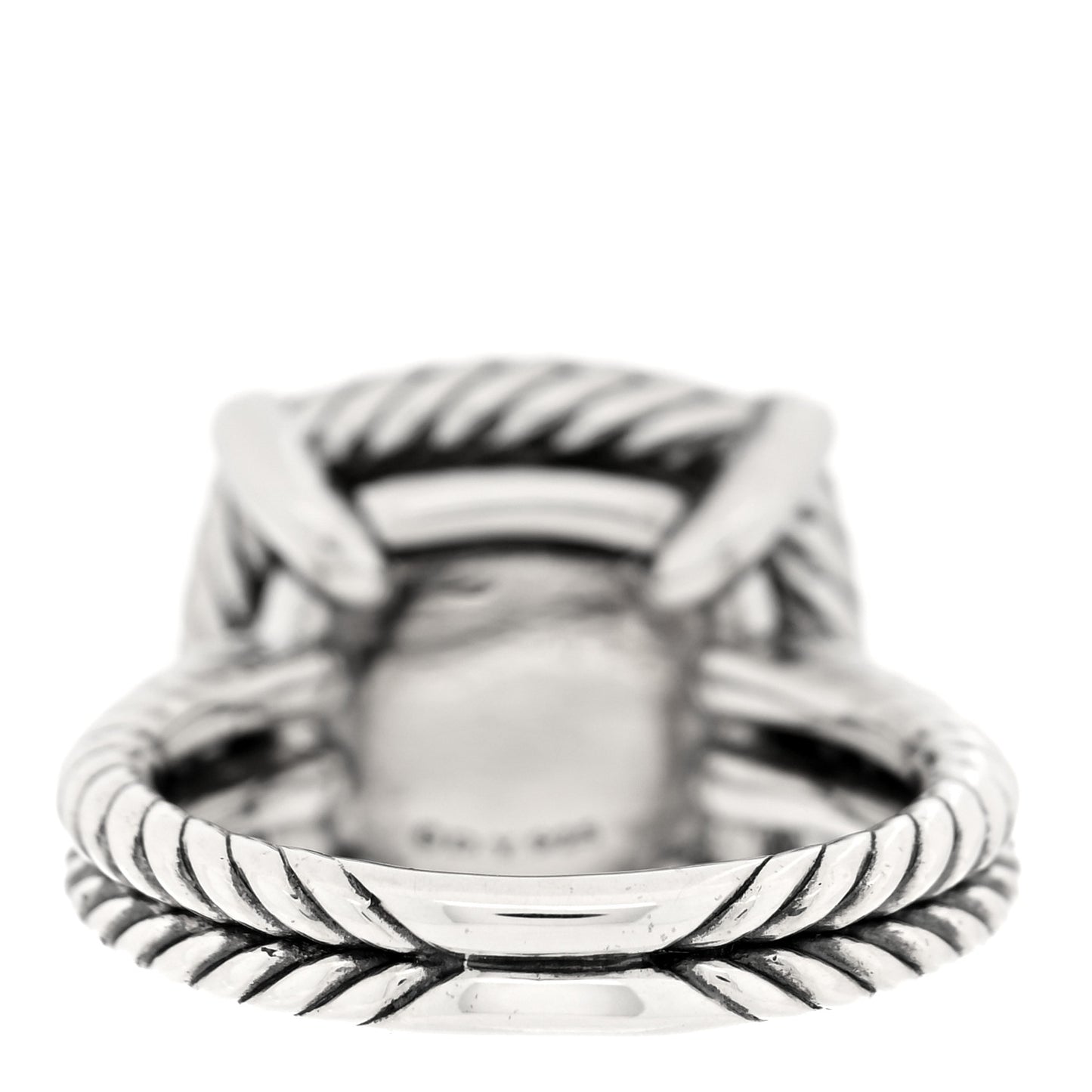 Sterling Silver Diamond Black Orchid 14mm Chatelaine Pave Bezel Ring 56 7.5