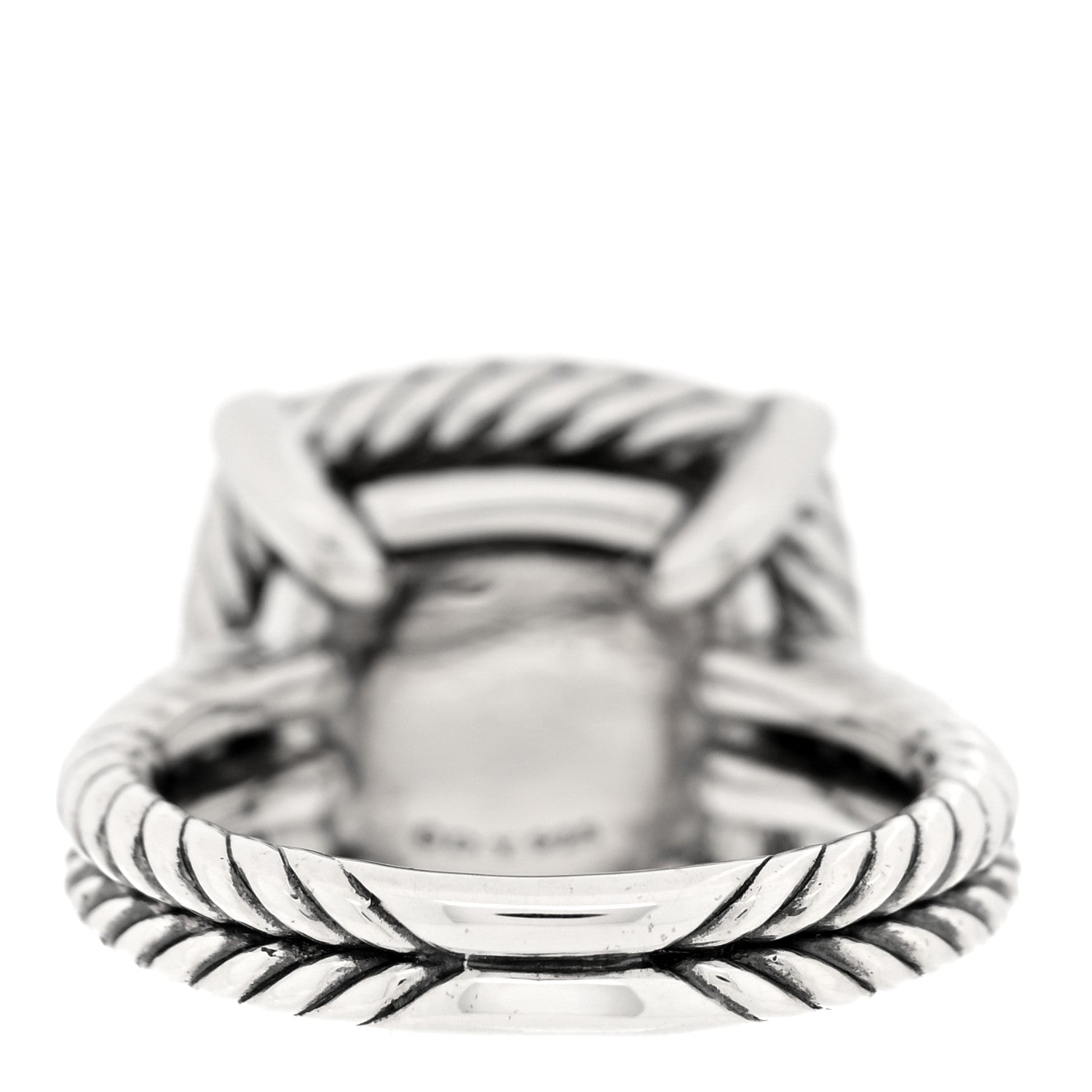 David Yurman Sterling Silver Diamond Black Orchid 14mm Chatelaine Pave Bezel Ring 56 7.5 3 of 4