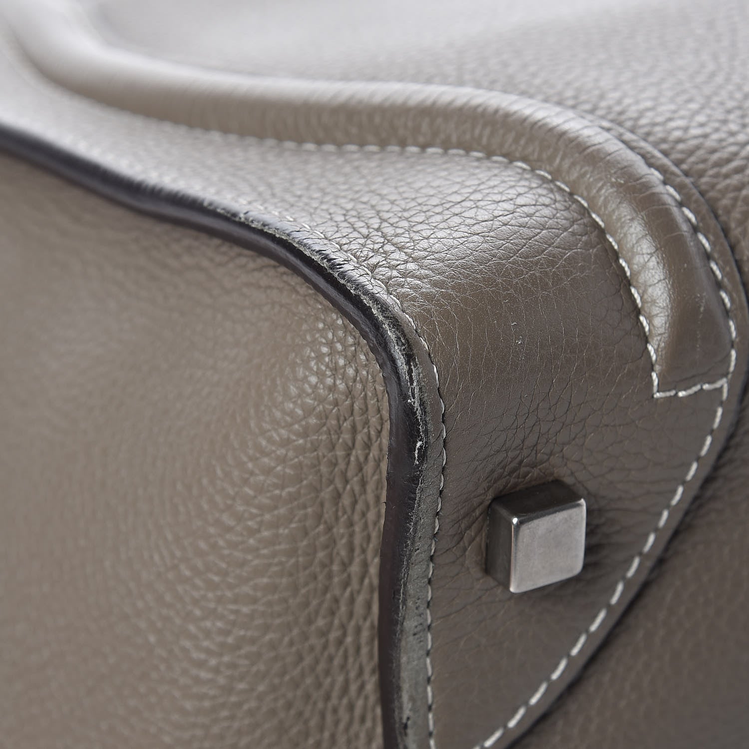 Celine Drummed Calfskin Mini Luggage Souris 13 of 17