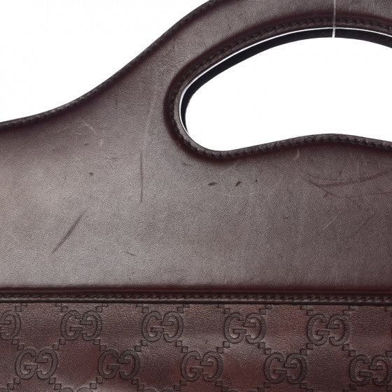 Gucci Guccissima Large Punch Top Handle Tote Dark Brown 12 of 15