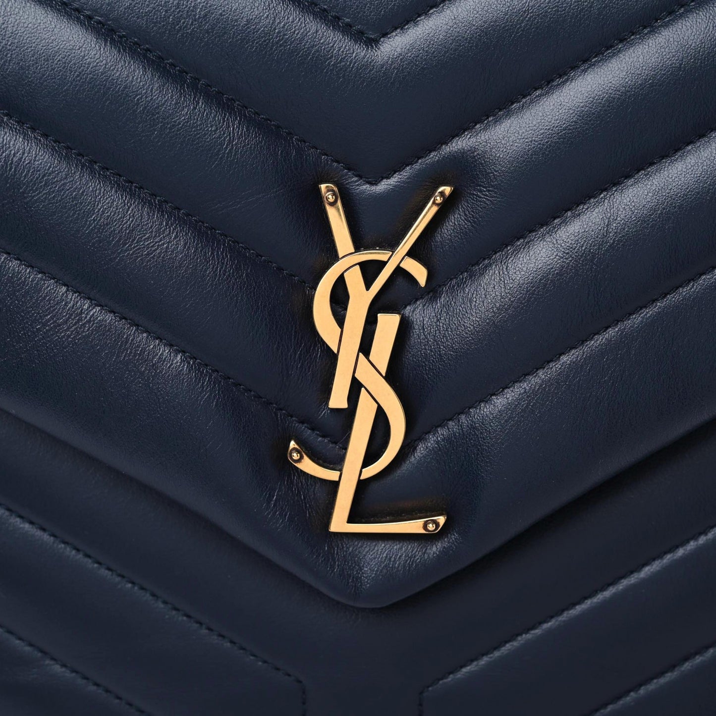 Calfskin Y Quilted Monogram Medium Loulou Chain Satchel Deep Marine