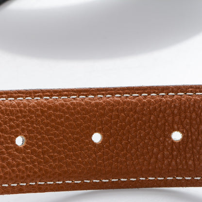 Hermes Box Togo Sterling Silver Touareg 32mm H Belt 90 Black Gold 4 of 6