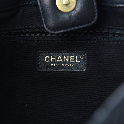 Chanel Wrinkled Lambskin Chevron Quilted Large Surpique Tote Black 6 of 12