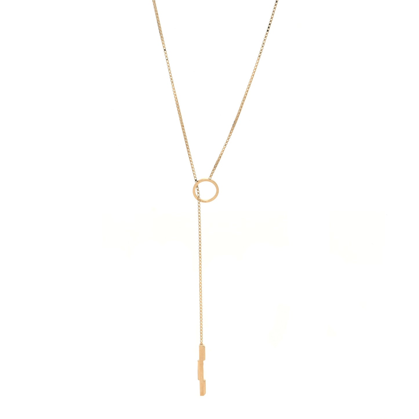 18K Yellow Gold 20mm Lariat Necklace