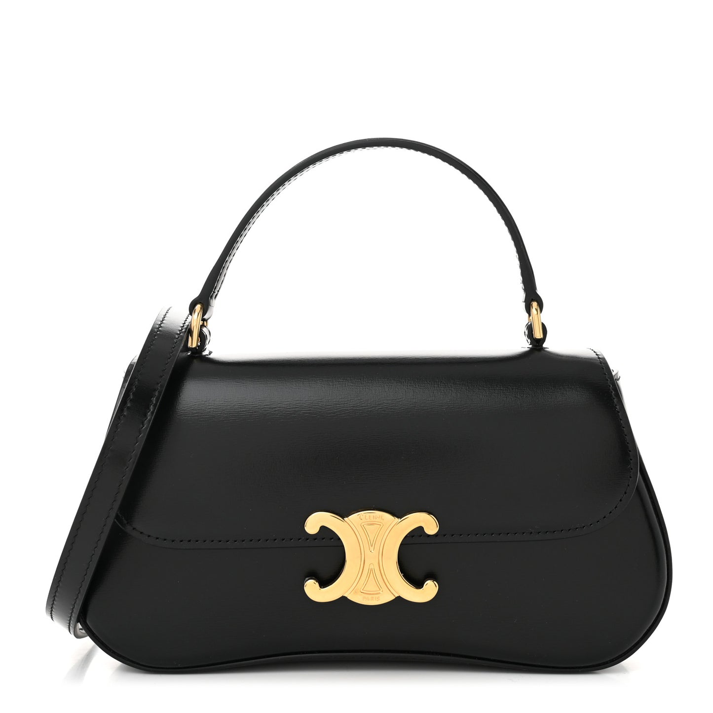 Shiny Calfskin Teen Lola Bag Black