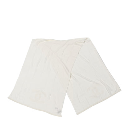 Chanel Cashmere Blend CC Logo Stole White 2 of 7