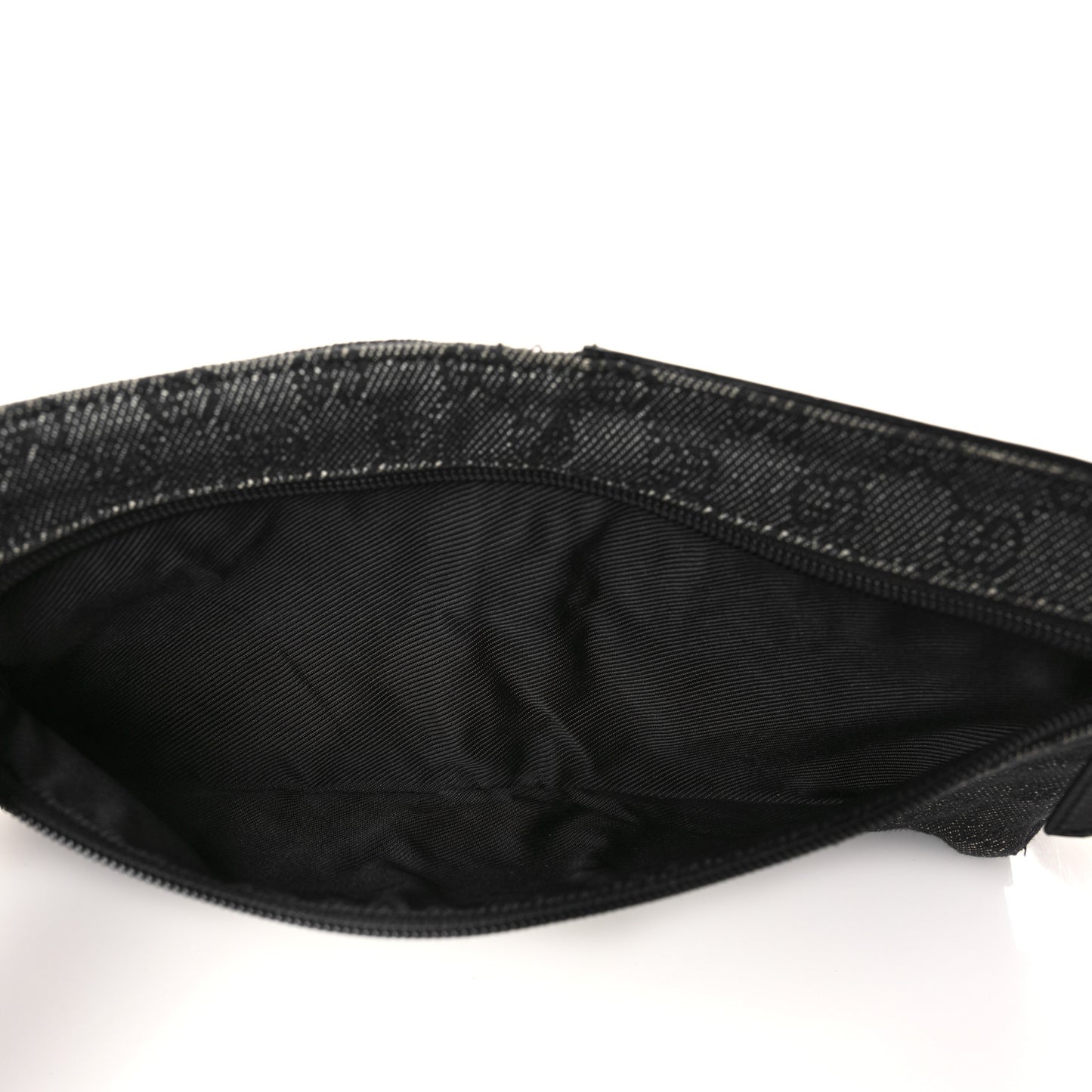 Denim Monogram Double Pocket Belt Bag Black