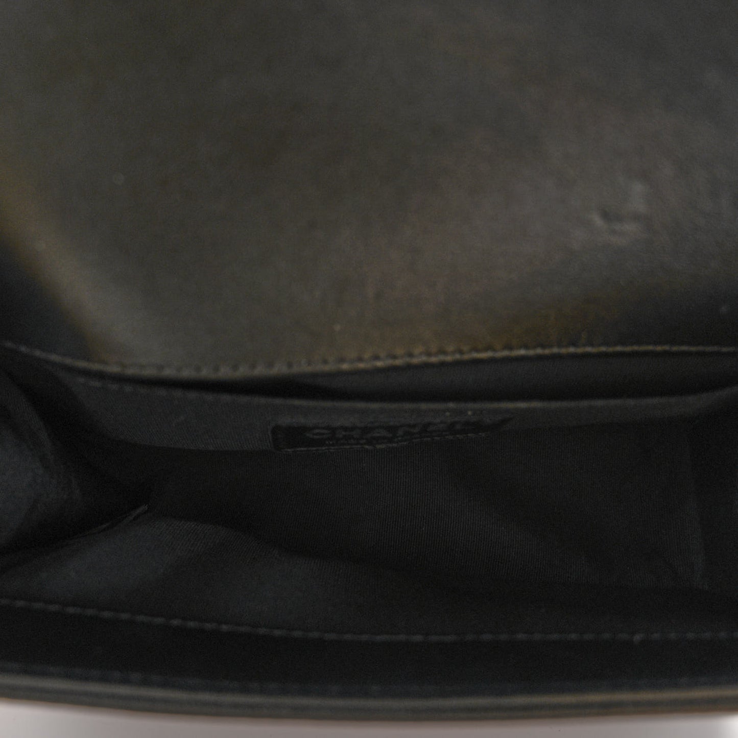 Lambskin Glass Pearl Embroidered Small Boy Flap Black