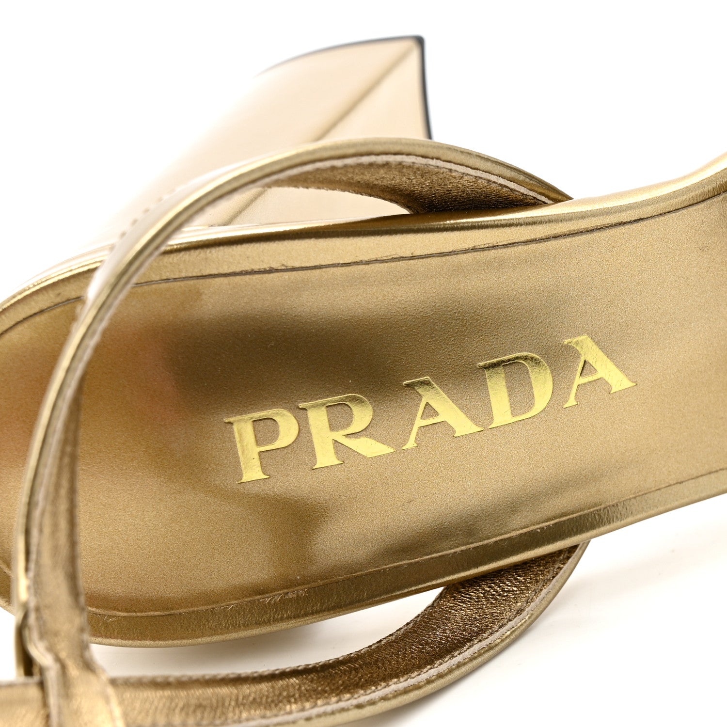 Prada Spazzolato Metal Triangle Logo Pumps 36 Platino 1836816