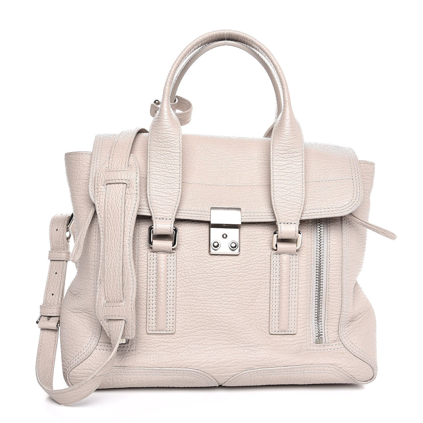 3.1 Textured Calfskin Medium Pashli Satchel Tote Pelle Feather