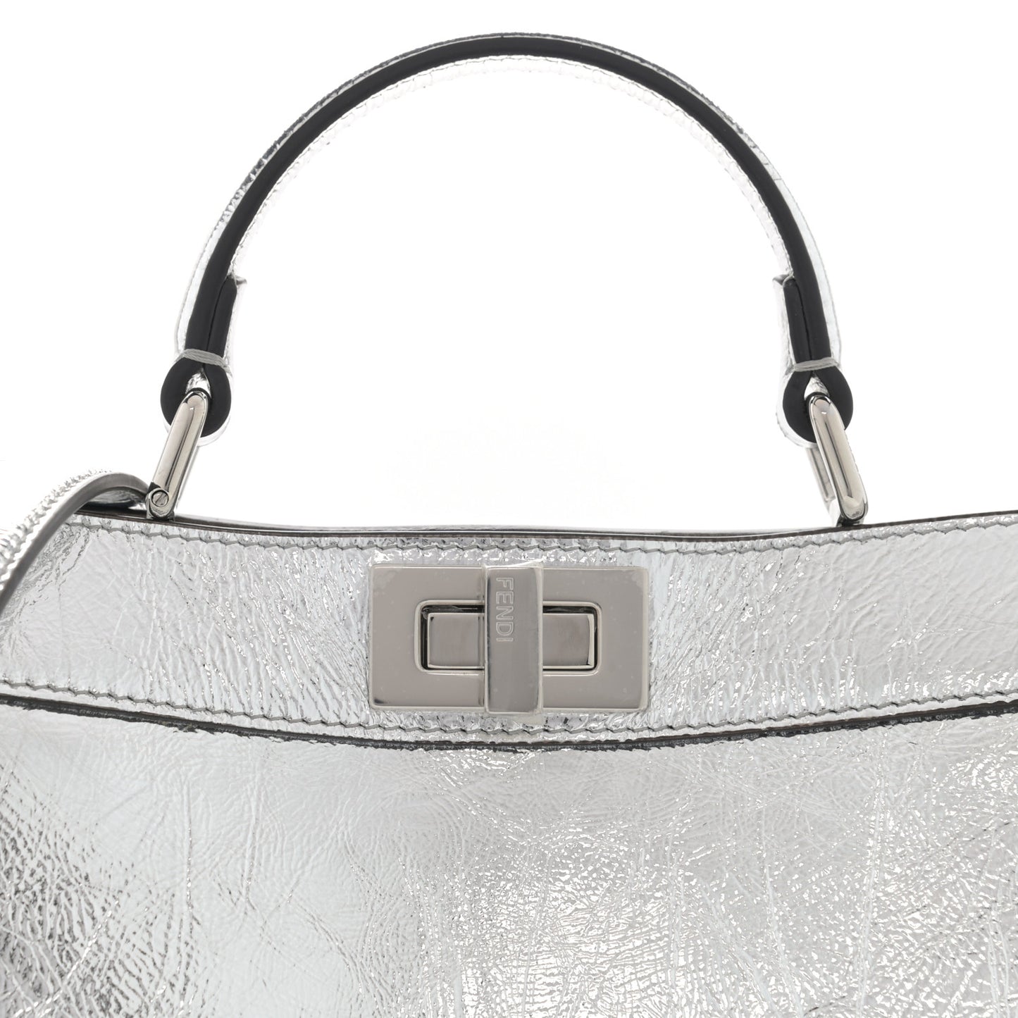 Rock Millenium Laminata Small Peekaboo I SEE U Satchel Argento
