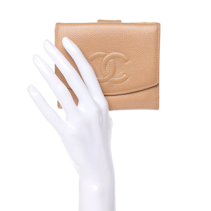 Chanel Caviar Timeless CC Compact French Wallet Beige 2 of 14