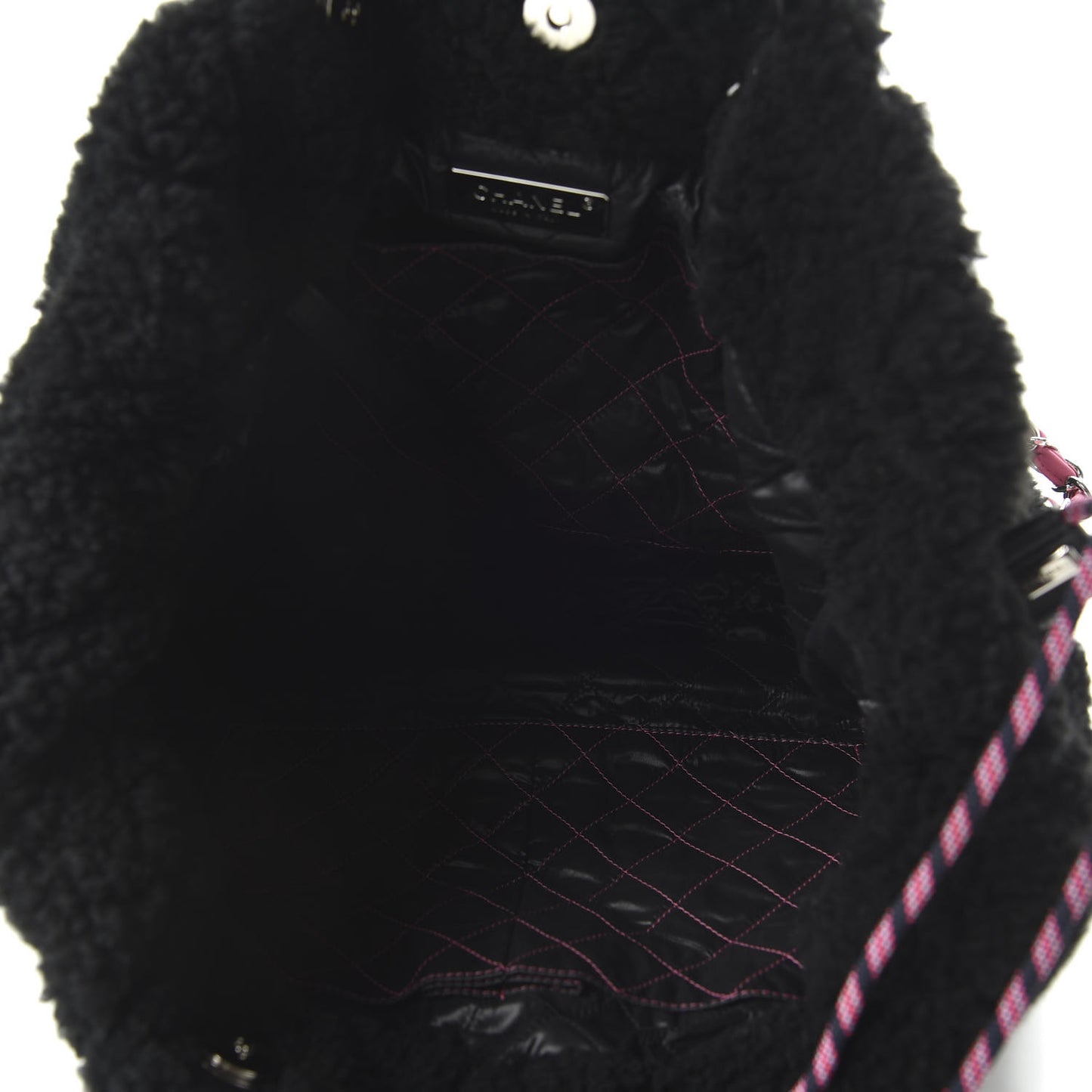 Shearling Sheepskin Large Coco Neige Tote Black