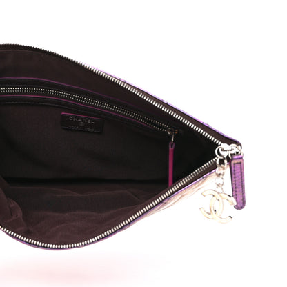 Chanel Iridescent Crumpled Calfskin CC Ripples Medium Cosmetic Case Purple 5 of 8