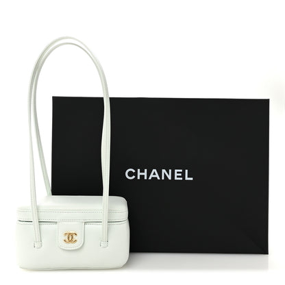 Chanel Shiny Caviar Preppy Coco Long Vanity With Strap Light Blue 12 of 12
