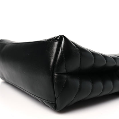 Saint Laurent Calfskin Y Quilted Monogram Monochrome Medium Loulou Chain Satchel Black 9 of 10